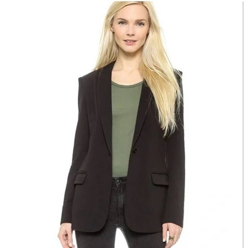 NORMA KAMALI Black Boyfriend Cut Blazer Jacket
